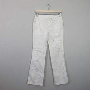 Free People White Cargo Pants Utility Lightweight Cotton Blend Women Size 0